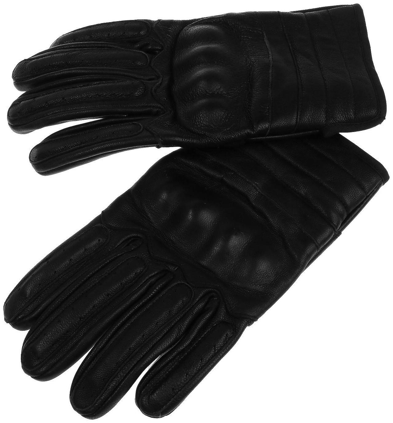 Перчатки мотоциклетные с защитными вставками, кожаные, размер L