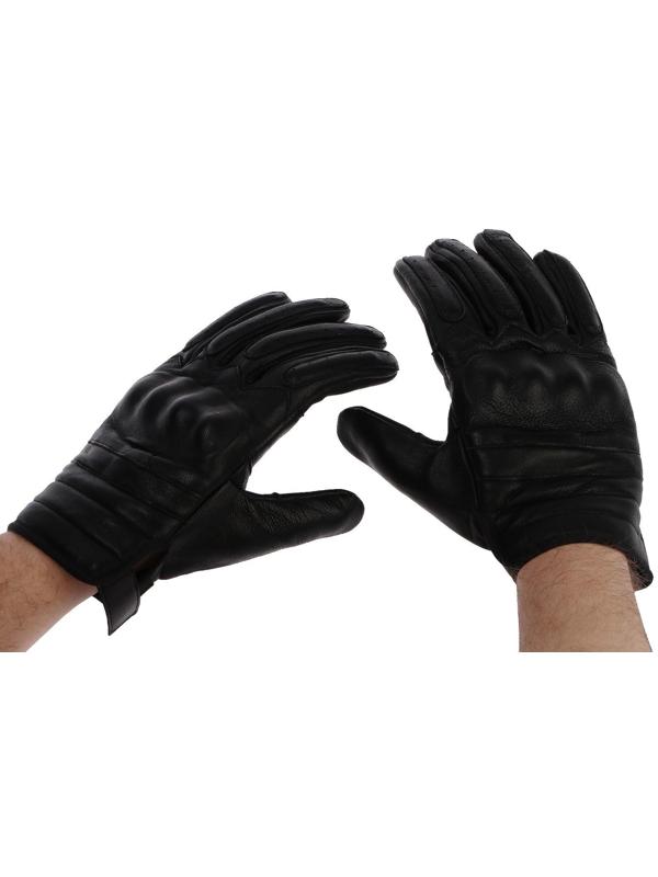 Перчатки мотоциклетные с защитными вставками, кожаные, размер L