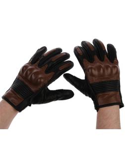 Перчатки мотоциклетные с защитными вставками, кожаные, размер L, коричневые