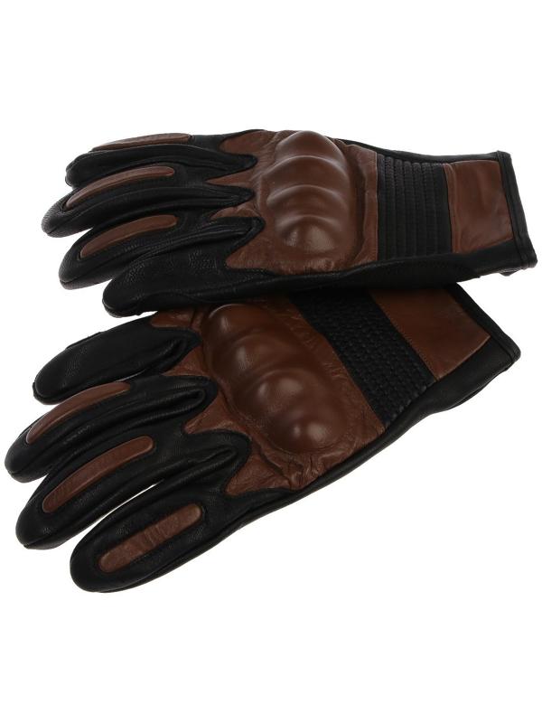 Перчатки мотоциклетные с защитными вставками, кожаные, размер L, коричневые