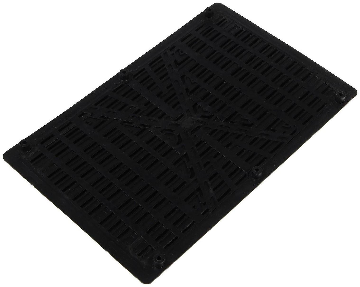 Накладка-подпятник для автоковрика, 25×15 см, ПВХ, крепление, черный