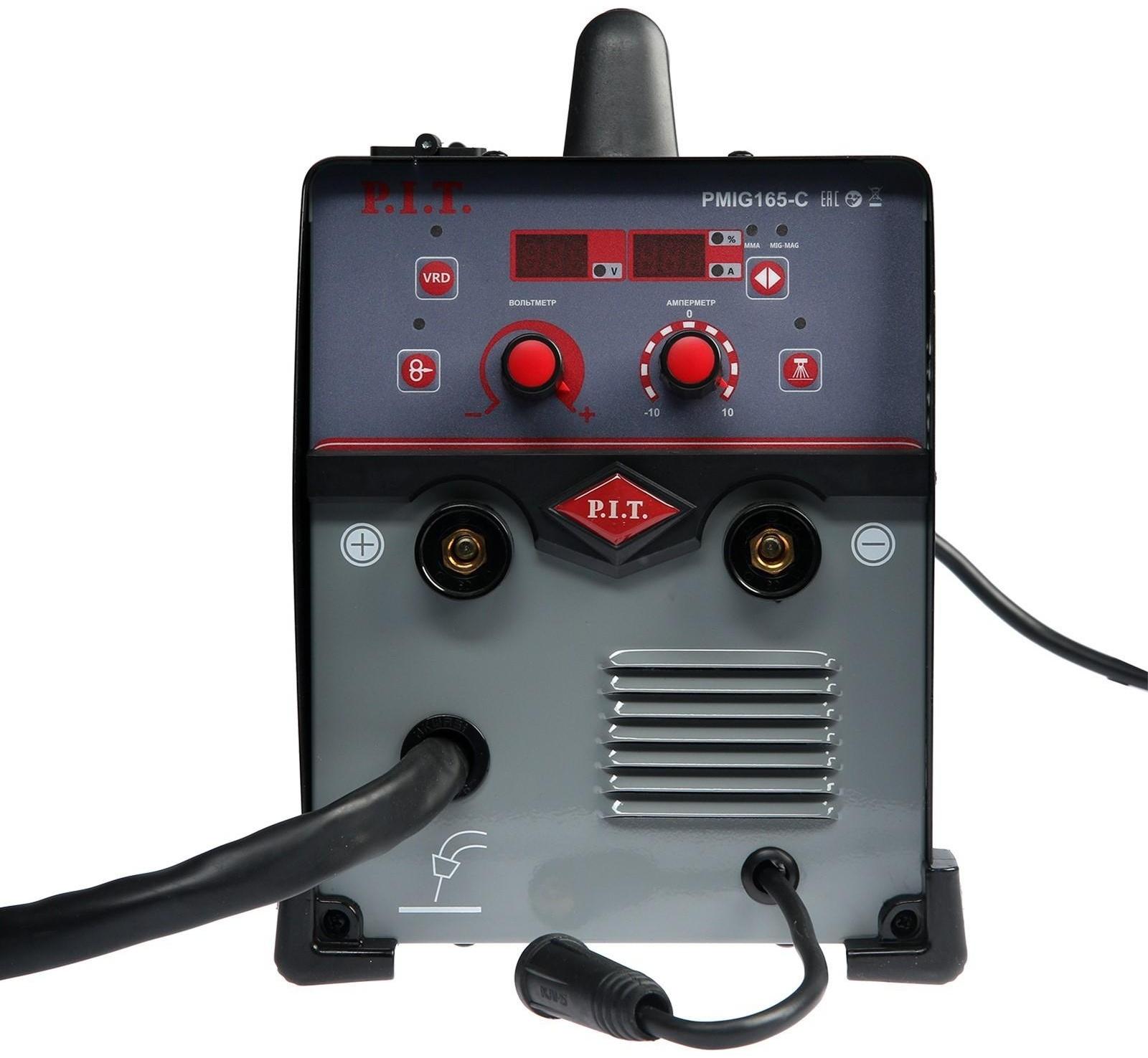 Сварочный инвертор PMIG165-С, полуавтомат, 5.2 кВт, 165 А, ММА 2,5-4мм MIG 0,6-1мм