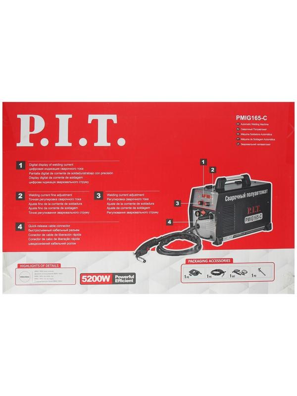 Сварочный инвертор PMIG165-С, полуавтомат, 5.2 кВт, 165 А, ММА 2,5-4мм MIG 0,6-1мм