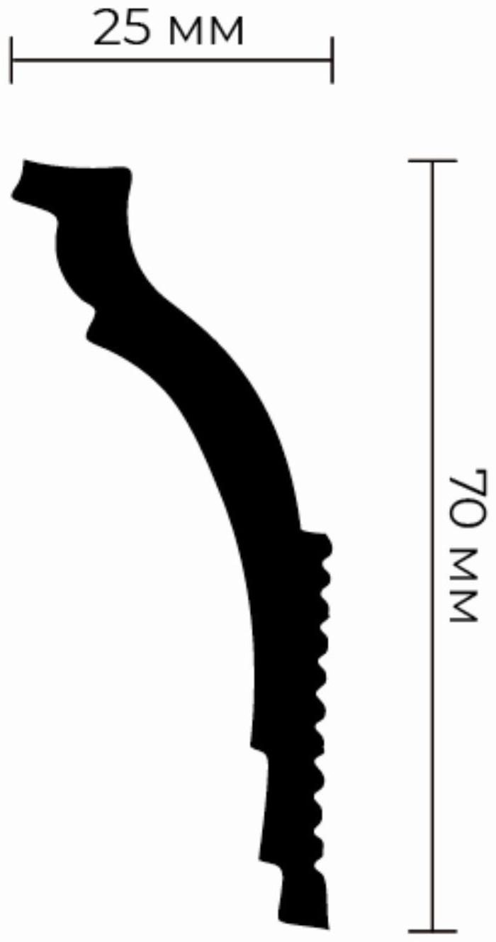 Потолочный плинтус для натяжных потолков N-80 70х25х2000мм