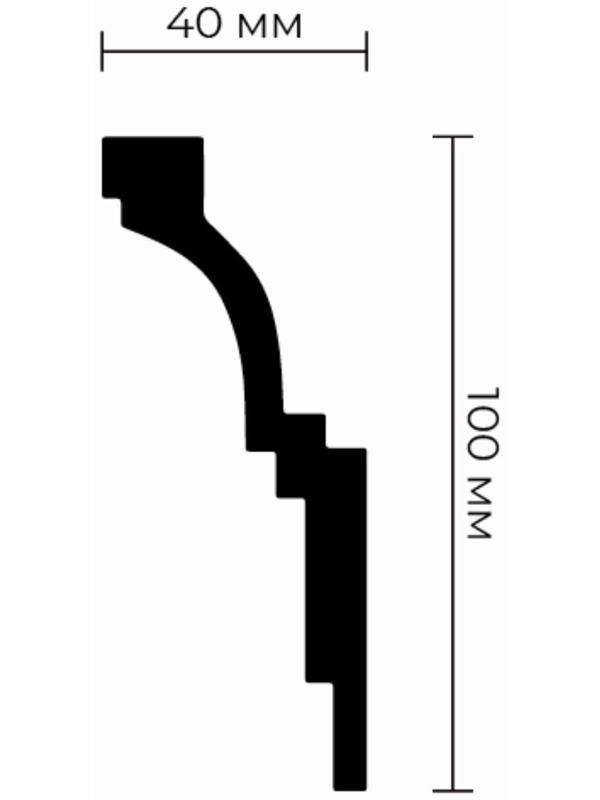Потолочный плинтус для натяжных потолков N-110 100х40х2000мм