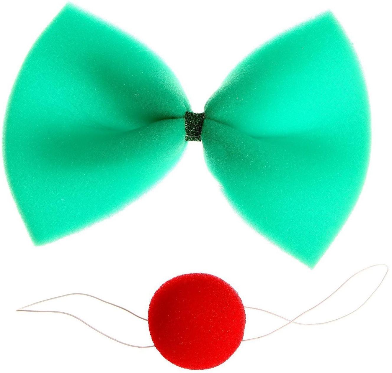 Карнавальный набор «Клоун» 2 предмета: бант, нос, цвета МИКС