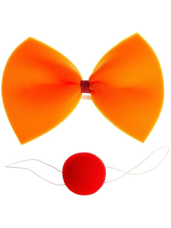 Карнавальный набор «Клоун» 2 предмета: бант, нос, цвета МИКС