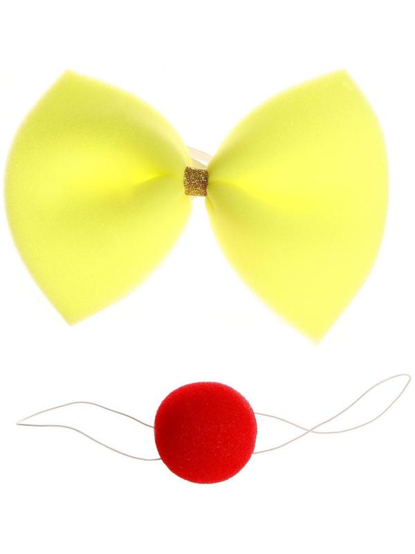 Карнавальный набор «Клоун» 2 предмета: бант, нос, цвета МИКС