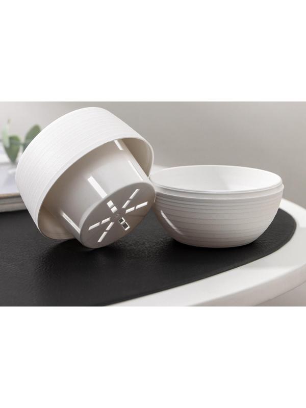 Горшок для цветов с поддоном «Япония», 125 мл, d=8 см, h=6,5 см, цвет белый