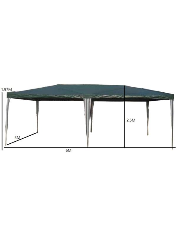 Шатер садовый 6*3м зеленый, открытый