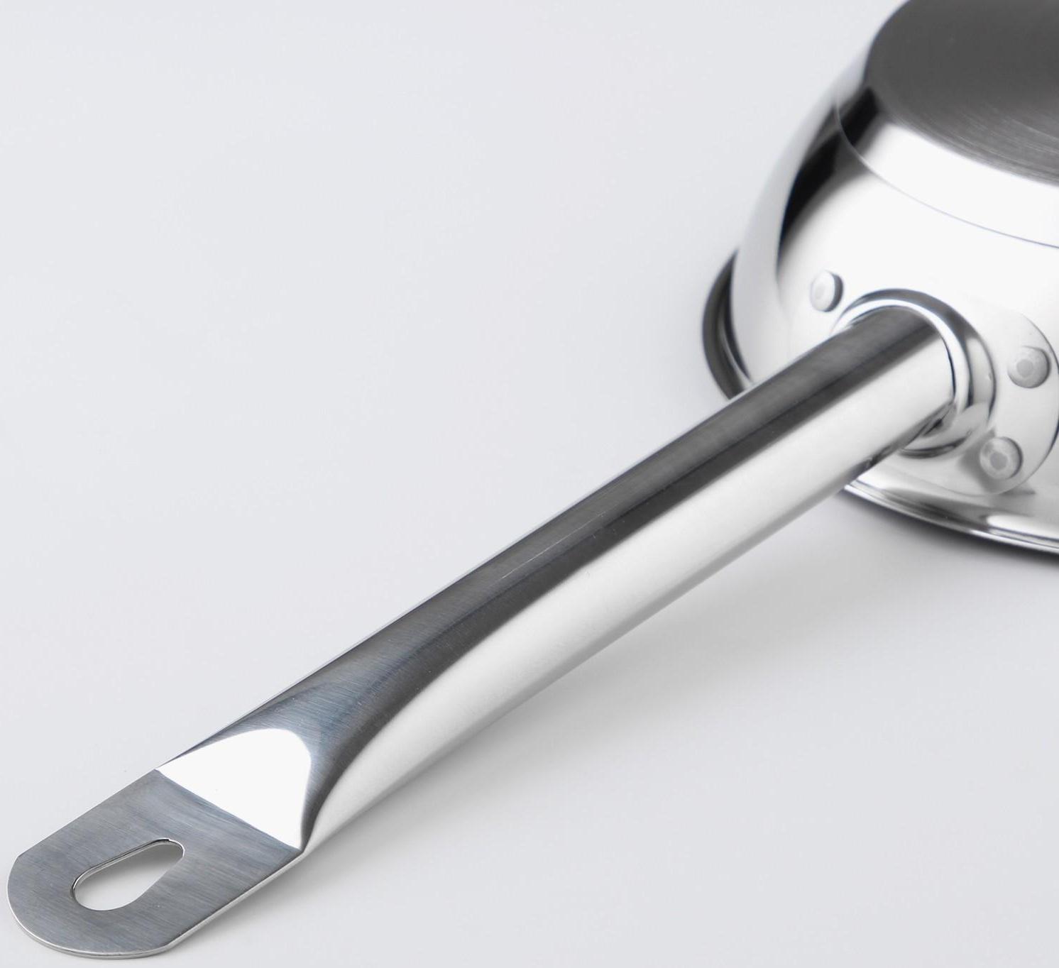 Сковорода «Общепит», d=20 см, толщина корпуса 0,6 мм, дно 3,5 мм, антипригарное покрытие, индукция, цвет металлик