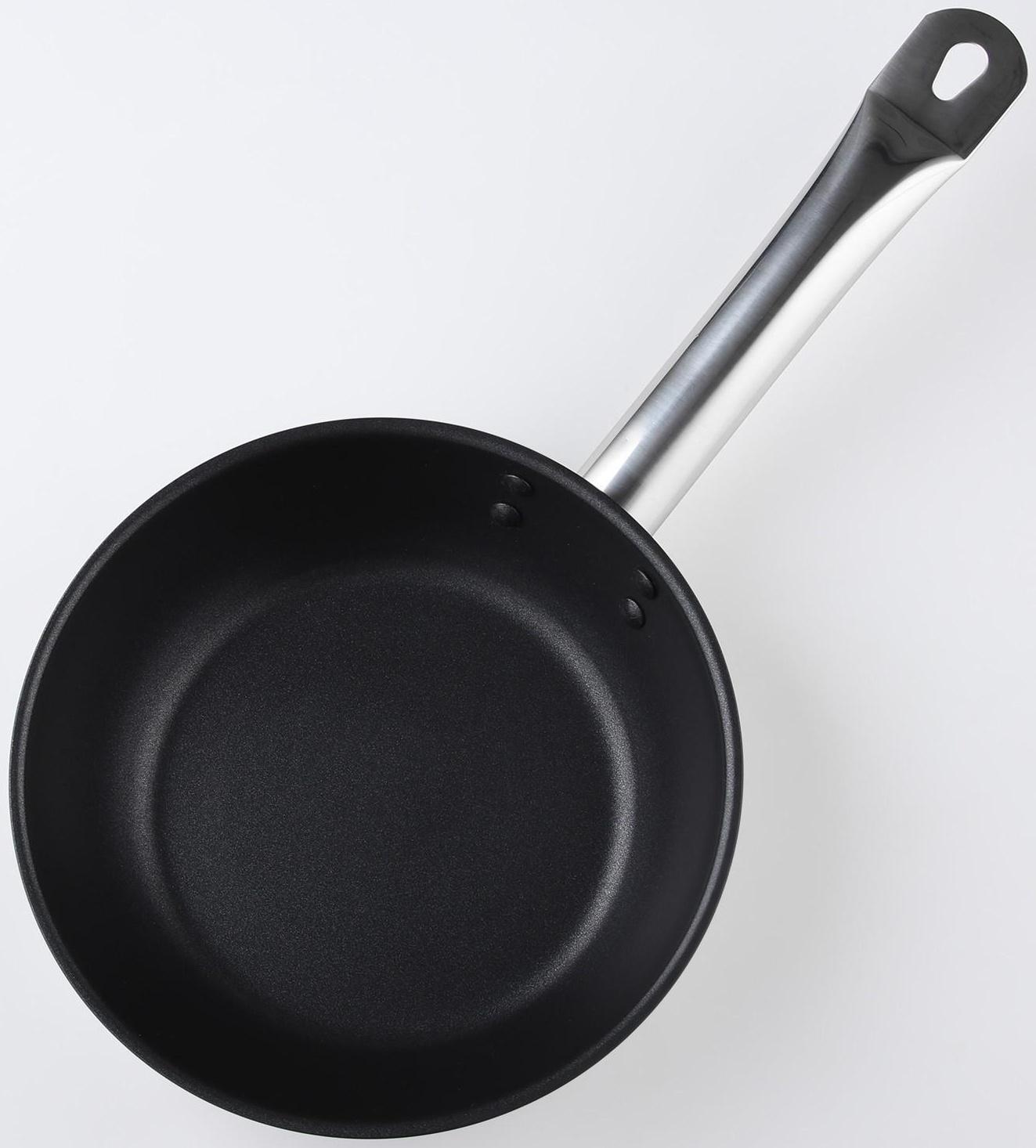 Сковорода «Общепит», d=20 см, толщина корпуса 0,6 мм, дно 3,5 мм, антипригарное покрытие, индукция, цвет металлик