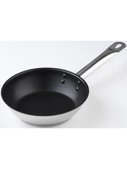 Сковорода «Общепит», d=20 см, толщина корпуса 0,6 мм, дно 3,5 мм, антипригарное покрытие, индукция, цвет металлик