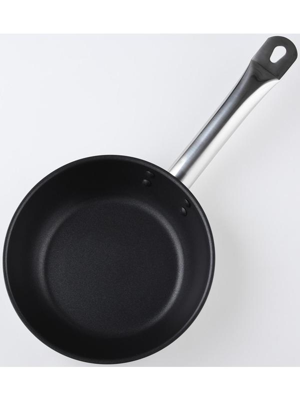 Сковорода «Общепит», d=20 см, толщина корпуса 0,6 мм, дно 3,5 мм, антипригарное покрытие, индукция, цвет металлик