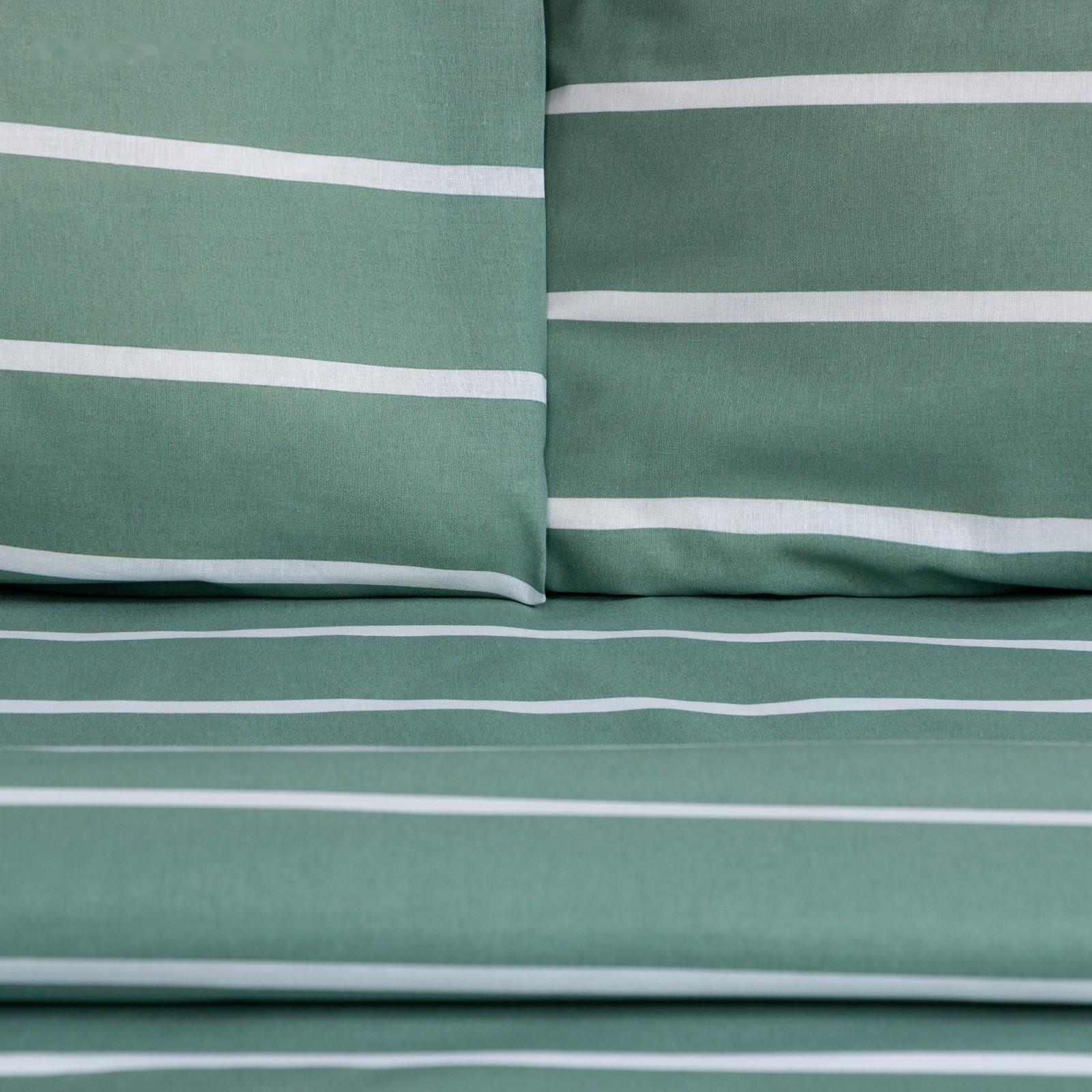 Постельное бельё Этель 1.5сп Mint stripes 143х215 см,150х214 см,70х70см-2 шт, 100% хлопок,поплин