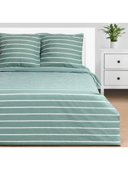 Постельное бельё Этель 1.5сп Mint stripes 143х215 см,150х214 см,70х70см-2 шт, 100% хлопок,поплин