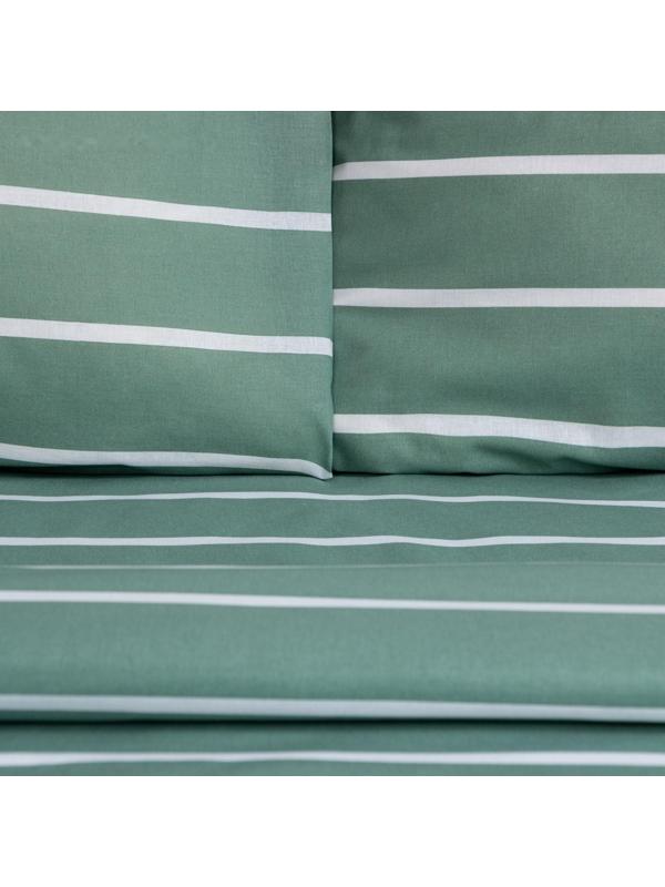 Постельное бельё Этель 1.5сп Mint stripes 143х215 см,150х214 см,70х70см-2 шт, 100% хлопок,поплин