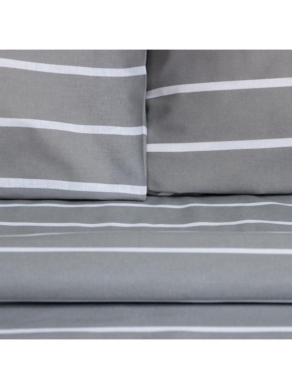 Постельное бельё Этель 1.5сп Gray stripes 143х215см,150х214см,70х70см-2 шт, 100% хлопок,поплин