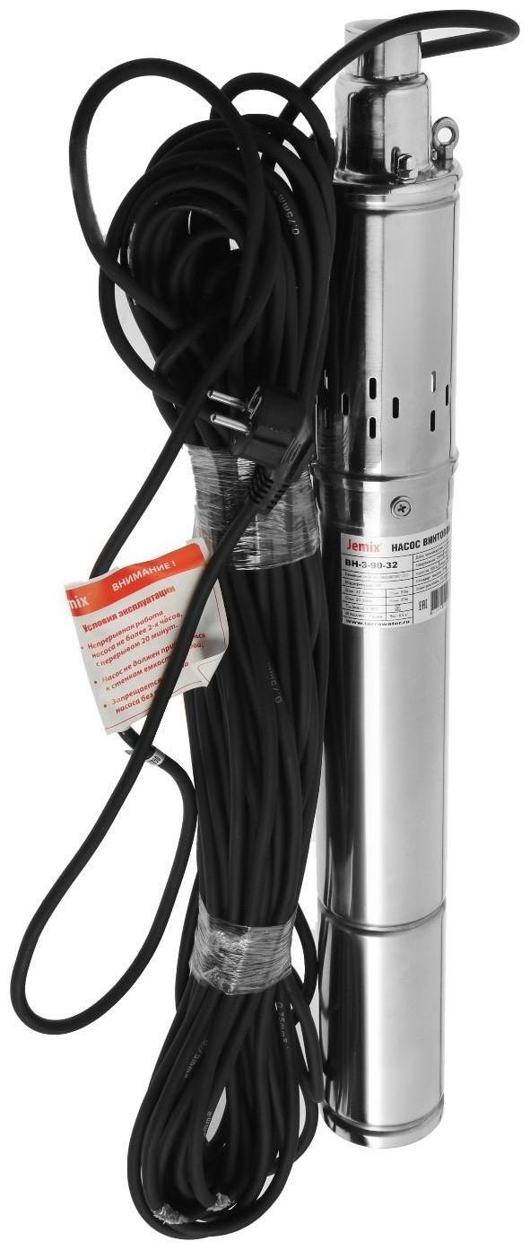 Насос скважинный JEMIX ВН-3-90-32, винтовой, 550 Вт, напор 90 м, 20 л/мин, кабель 25 м