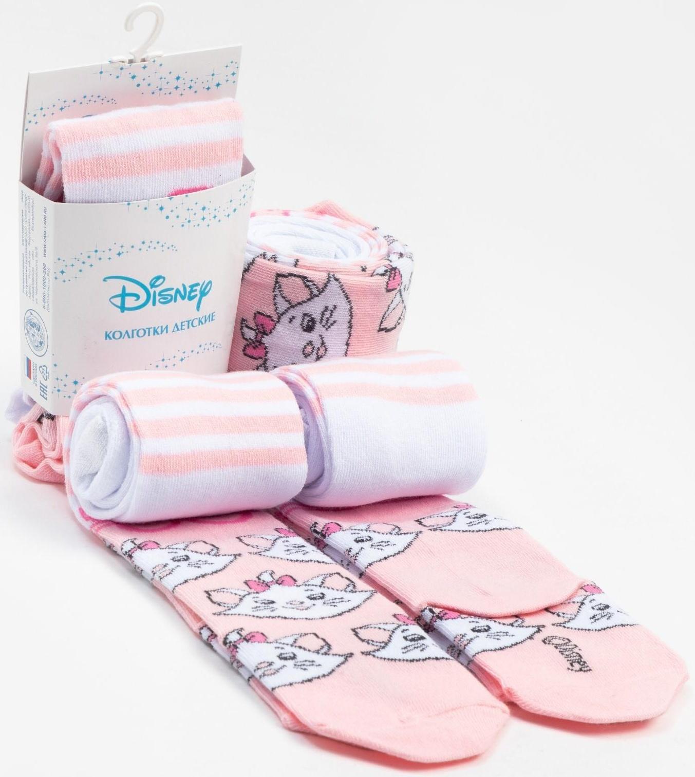 Колготки детские «Мари», Коты аристократы, рост 110-116 см, цвет белый/розовый