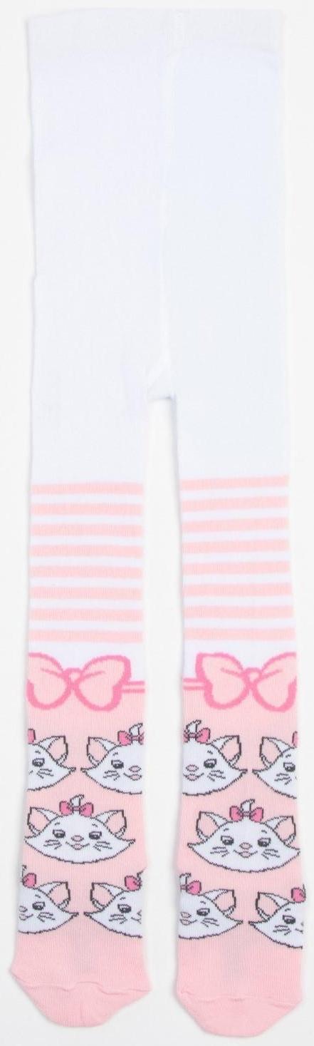 Колготки детские «Мари», Коты аристократы, рост 110-116 см, цвет белый/розовый