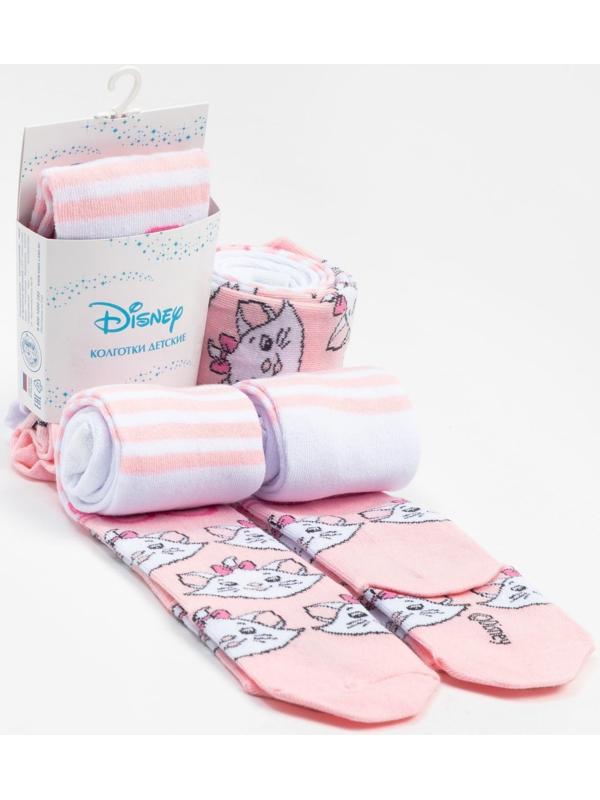 Колготки детские «Мари», Коты аристократы, рост 110-116 см, цвет белый/розовый