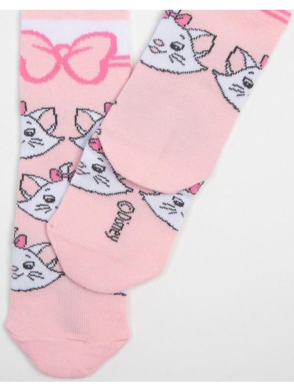 Колготки детские «Мари», Коты аристократы, рост 110-116 см, цвет белый/розовый