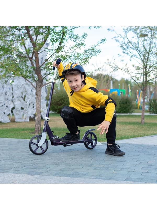 Самокат складной GRAFFITI, колеса PU 200 мм, ABEC 7, цвет черный