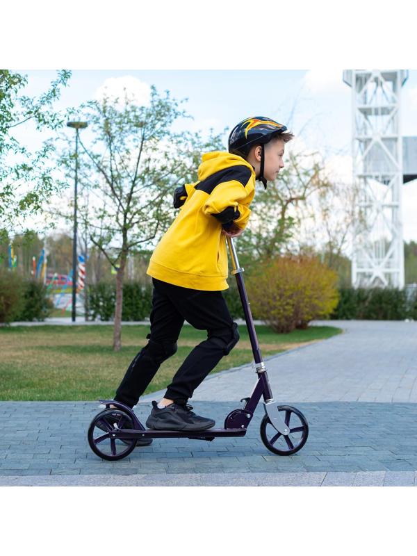 Самокат складной GRAFFITI, колеса PU 200 мм, ABEC 7, цвет черный