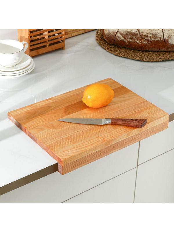 Доска разделочная с упором Adelica «Мастер шеф», 36×26×1,8 см, пропитано минеральным маслом, берёза