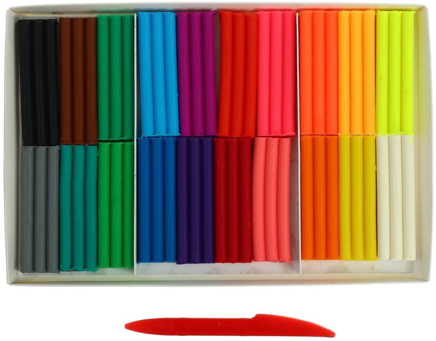 Пластилин мягкий (восковой) 20 цветов 