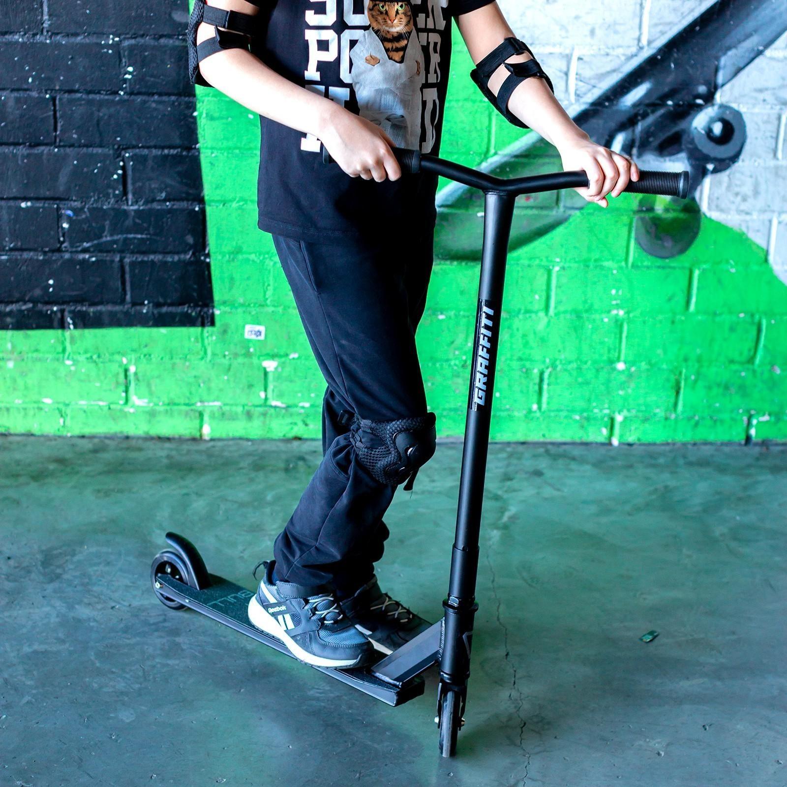 Самокат трюковый GRAFFITI, колеса PU/алюминий 100 мм, ABEC 9, жесткость 85А