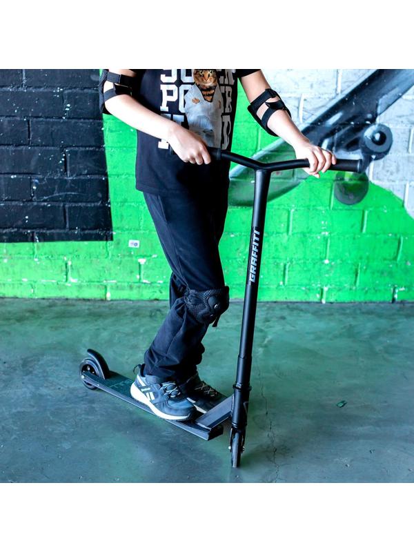 Самокат трюковый GRAFFITI, колеса PU/алюминий 100 мм, ABEC 9, жесткость 85А