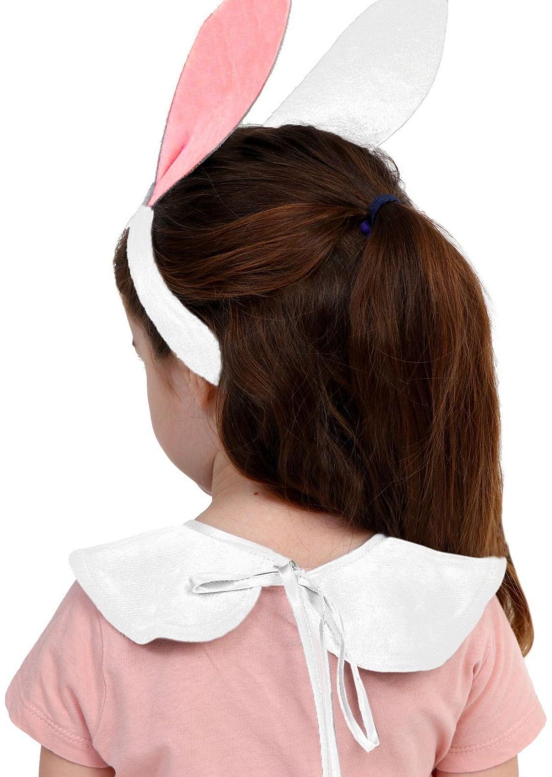 Карнавальный набор «Зайка белый», плюш, манишка с морковкой, хвост, головной убор, рост 98-128 см