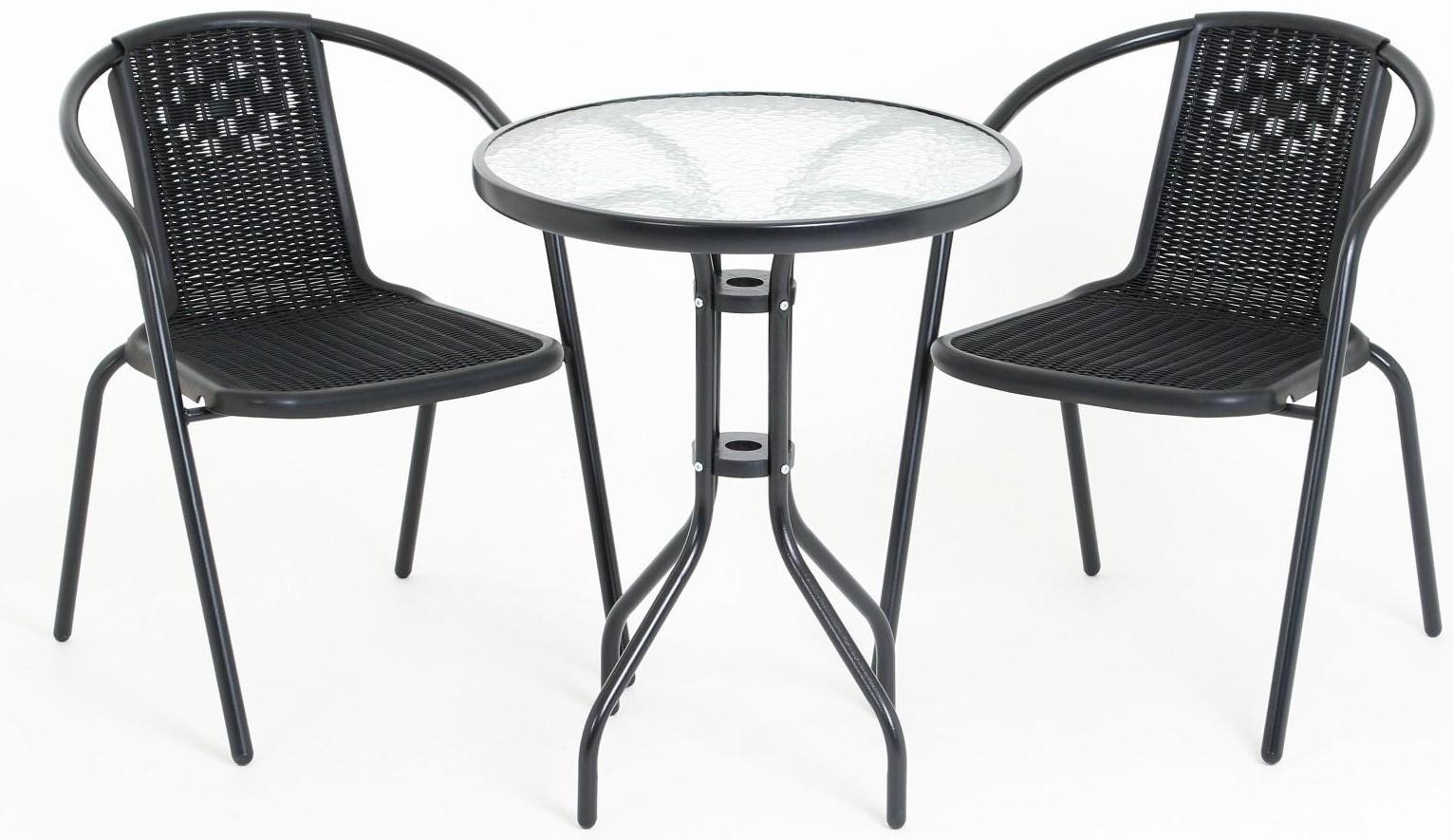 Набор садовой мебели: стол, 2 кресла, микс