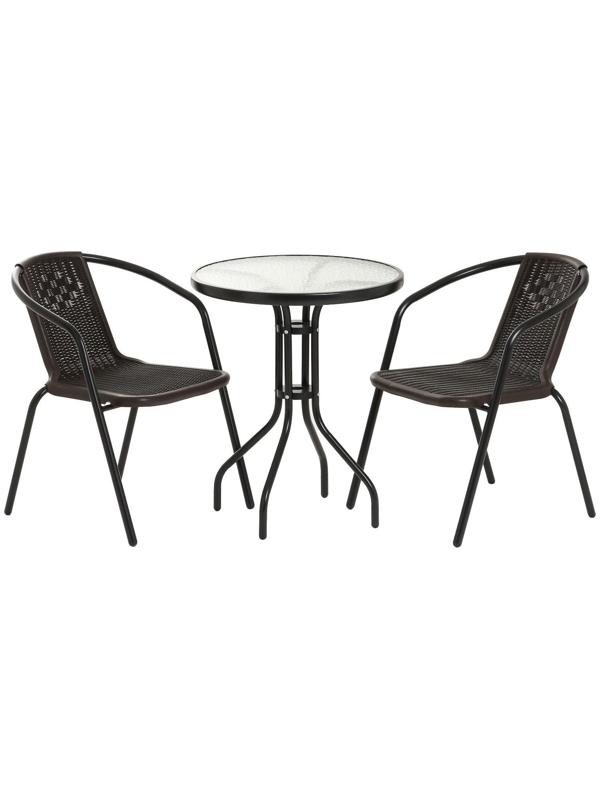 Набор садовой мебели: стол, 2 кресла, микс