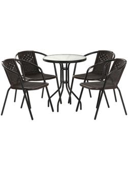 Набор садовой мебели: стол, 4 стула, микс