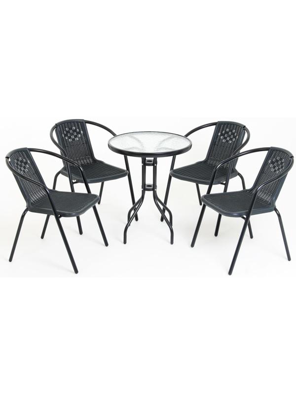 Набор садовой мебели: стол, 4 стула, микс