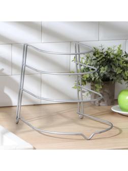 Подставка для хранения сковородок, 4-х ярусная, 28×23×22 см, цвет хром