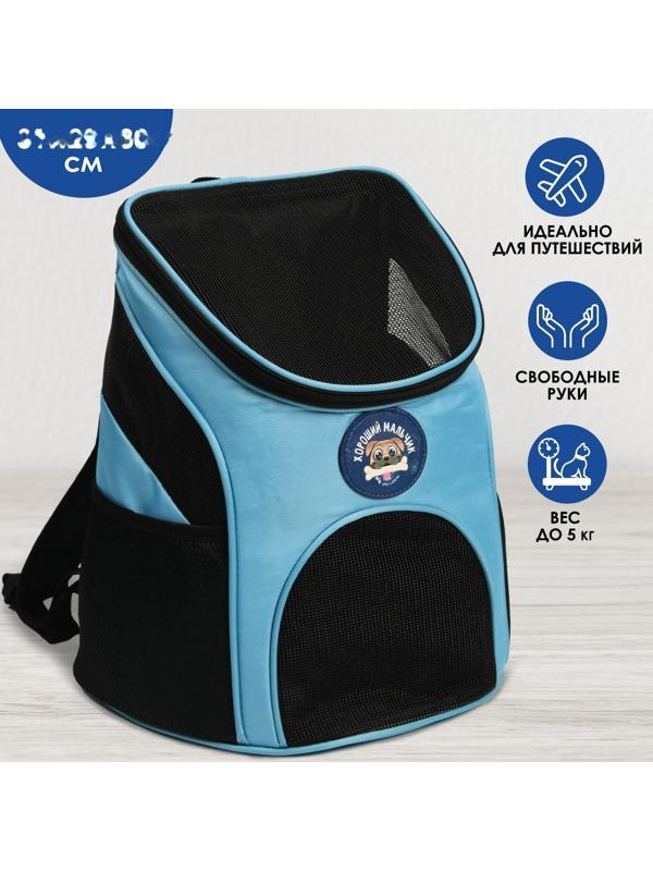 Рюкзак для переноски животных «Хороший мальчик» 31х23х30 см