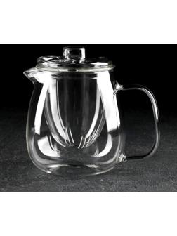 Чайник стеклянный заварочный со стеклянным ситом и крышкой Доляна «Бохо», 750 мл, 15×11×14 см