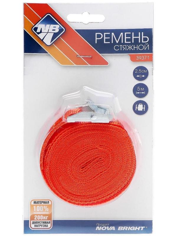 Стяжка груза ленточная Nova Bright, 2,5 см х 5 м, в блистере, с фиксатором, 200 кг