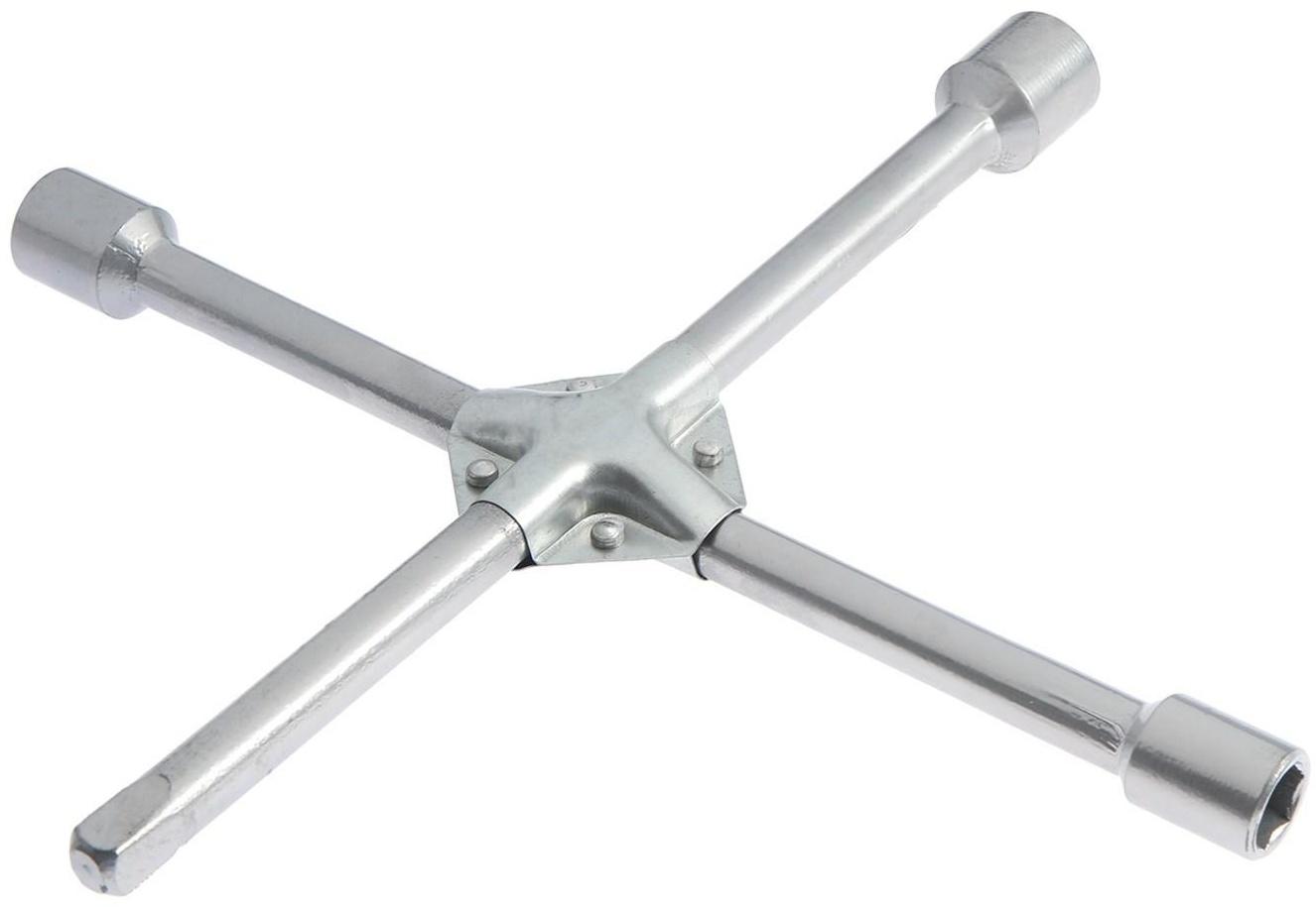 Ключ баллонный крестообразный ТУНДРА, 17 х 19 х 21 мм, квадрат 1/2