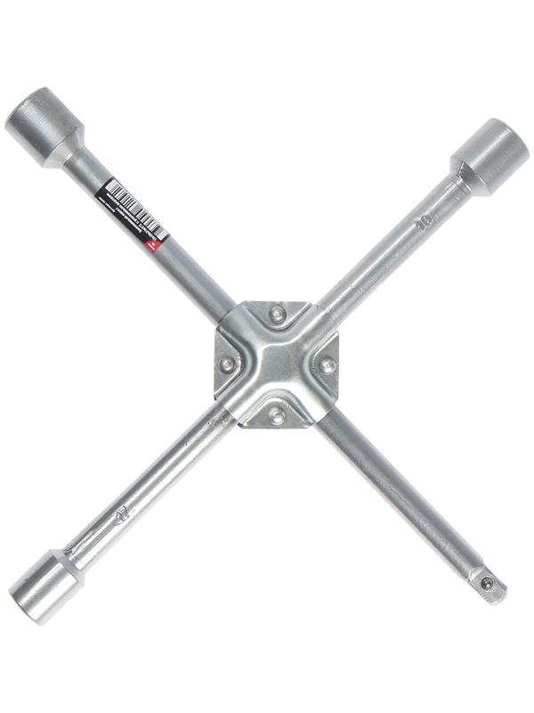 Ключ баллонный крестообразный ТУНДРА, 17 х 19 х 21 мм, квадрат 1/2