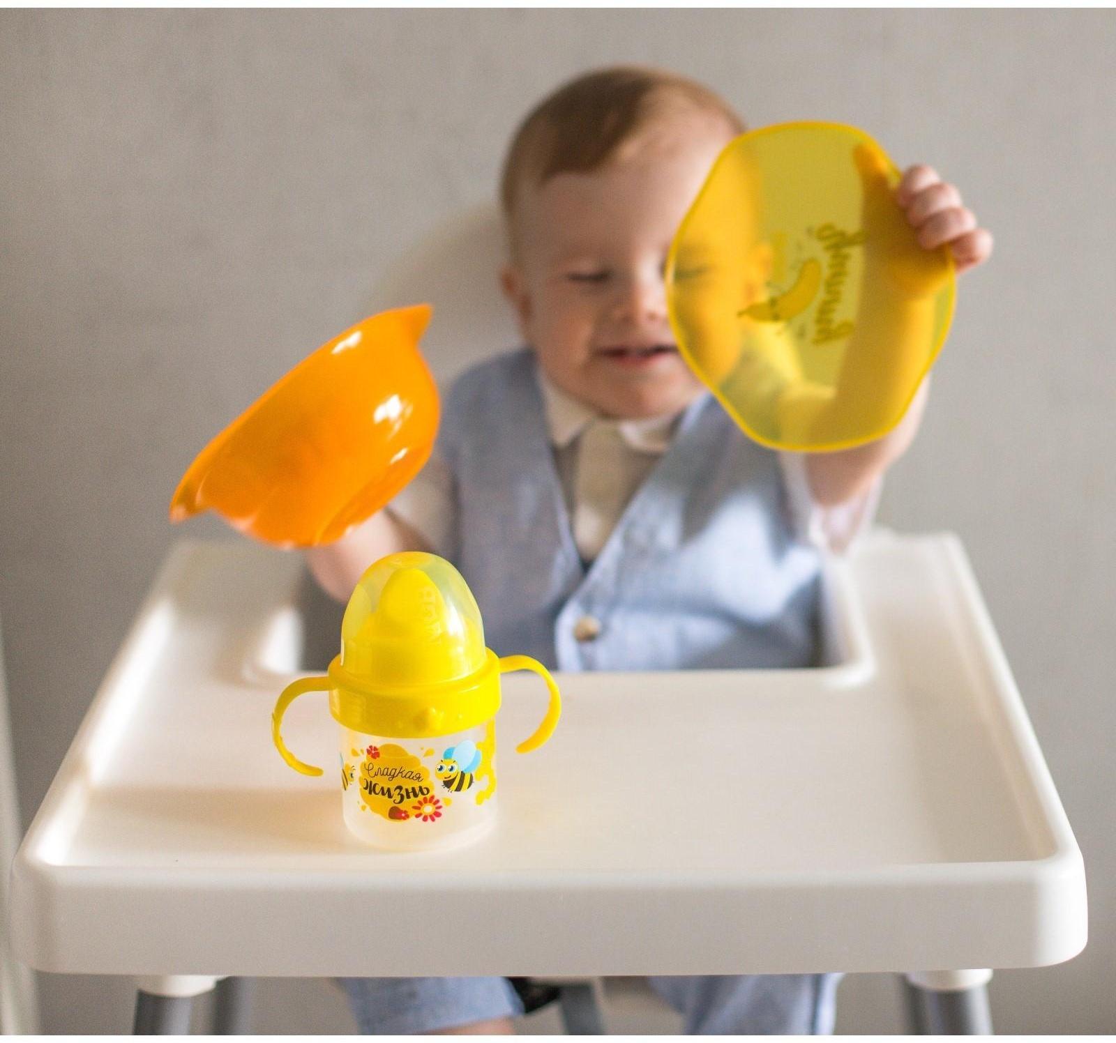 Тарелка для кормления Banana Yummy, c крышкой, цвет желтый