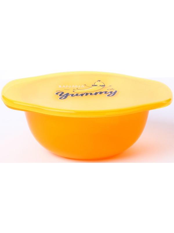 Тарелка для кормления Banana Yummy, c крышкой, цвет желтый