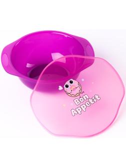 Тарелка для кормления Bon Appetit, c крышкой, цвет фиолетовый