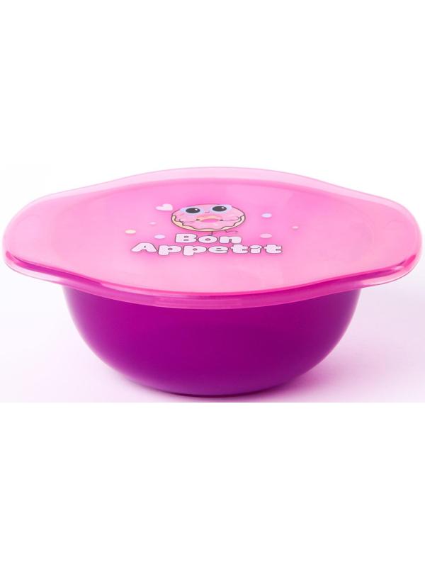 Тарелка для кормления Bon Appetit, c крышкой, цвет фиолетовый