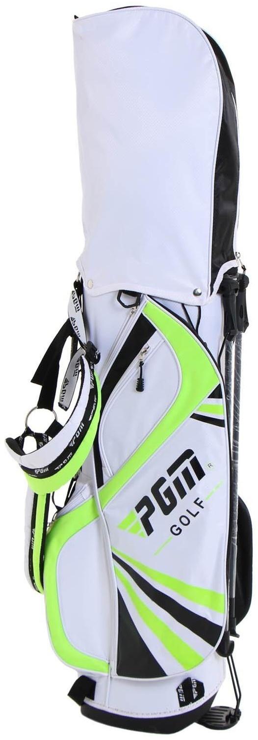 Сумка для гольфа PGM, детская, для 13 клюшек, 3 отверстия 24х18 см, нейлон, зеленый