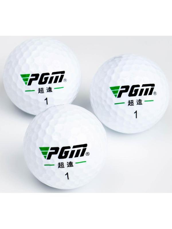 Мячи для гольфа PGM Power Distance, двухкомпонентные, d=4.3 см, набор 12 шт